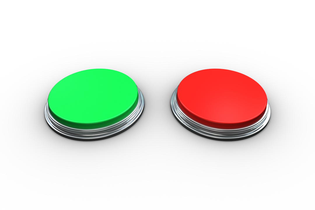 Red and Green Push Buttons on Transparent Background Signaling Choice - Download Free Stock Images Pikwizard.com