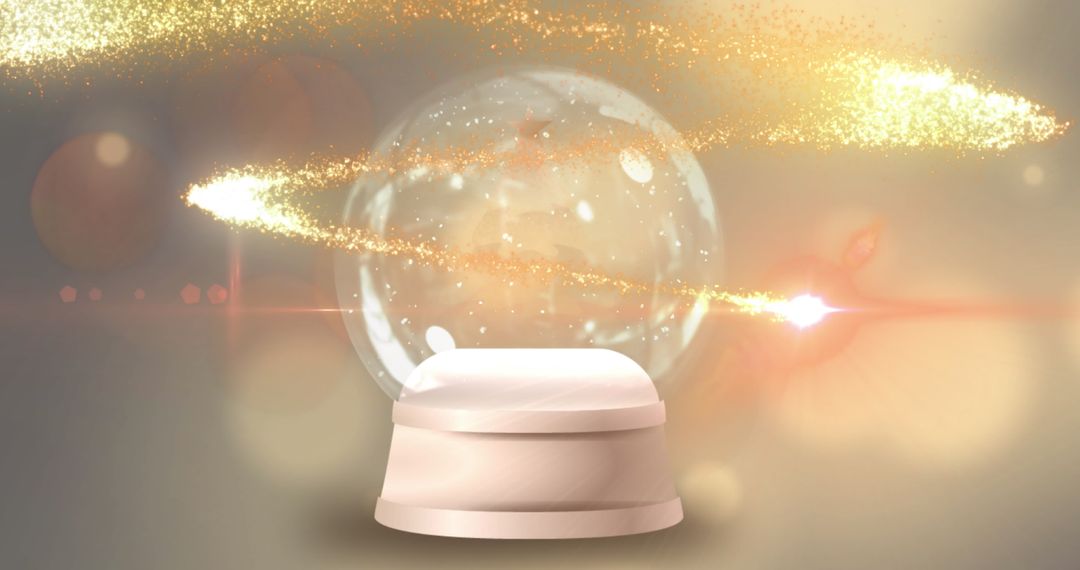 Mystical Gold Shooting Star Over Christmas Snow Globe - Free Images, Stock Photos and Pictures on Pikwizard.com