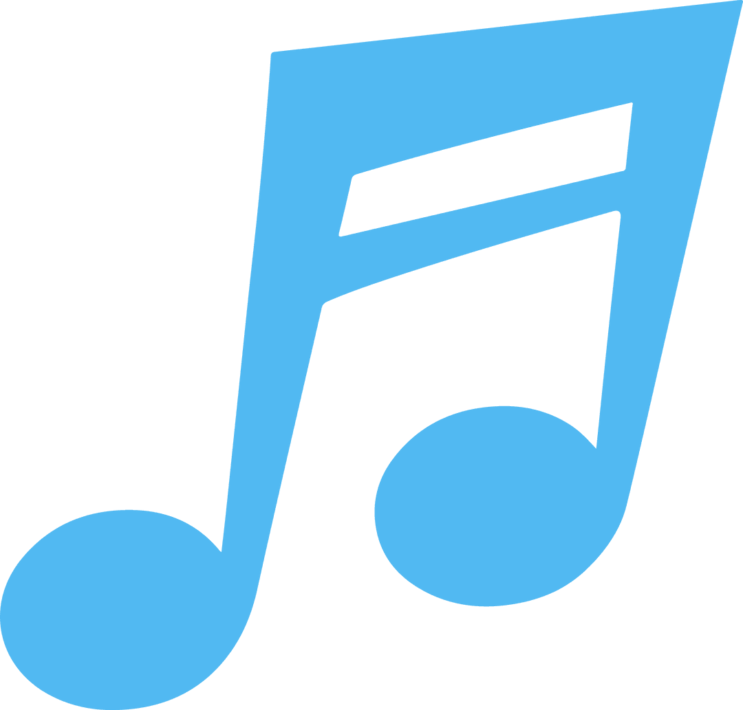 Vector Double Eighth Note in Blue on Transparent Background