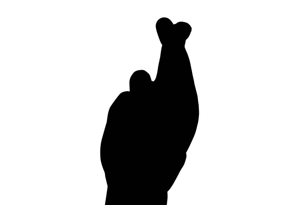 Silhouette of Hand with Fingers Crossed Symbol