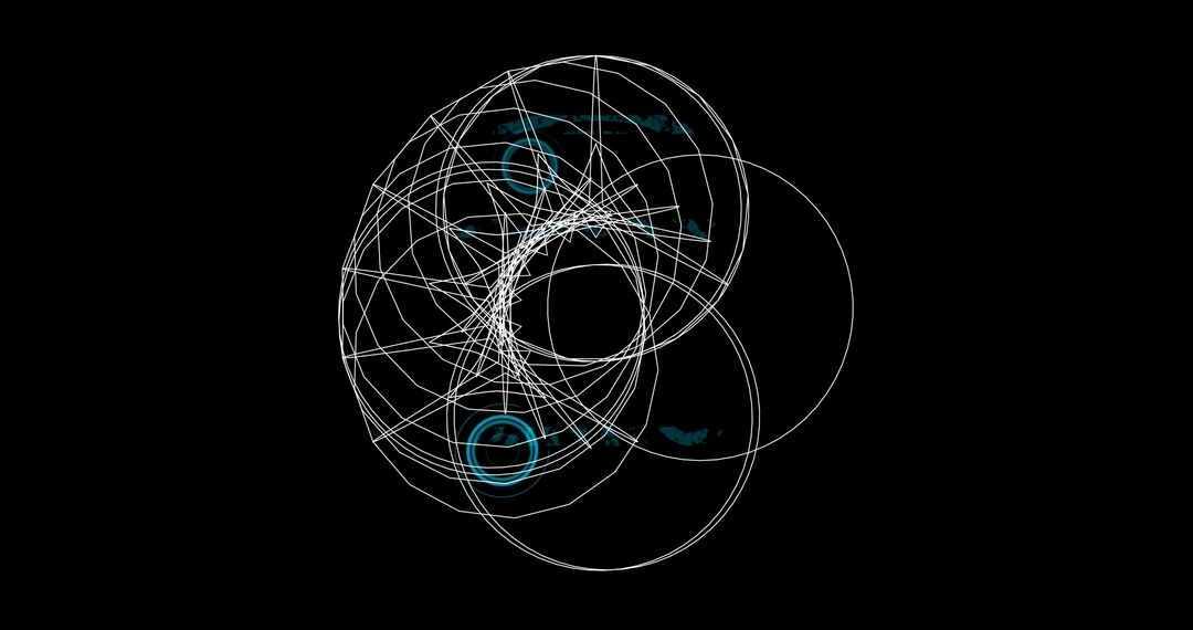 Abstract Geometric Design with Circles on Black Background