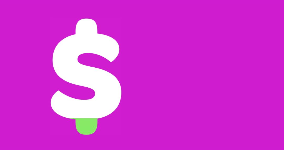 Bold Dollar Sign with Pink Background Concept