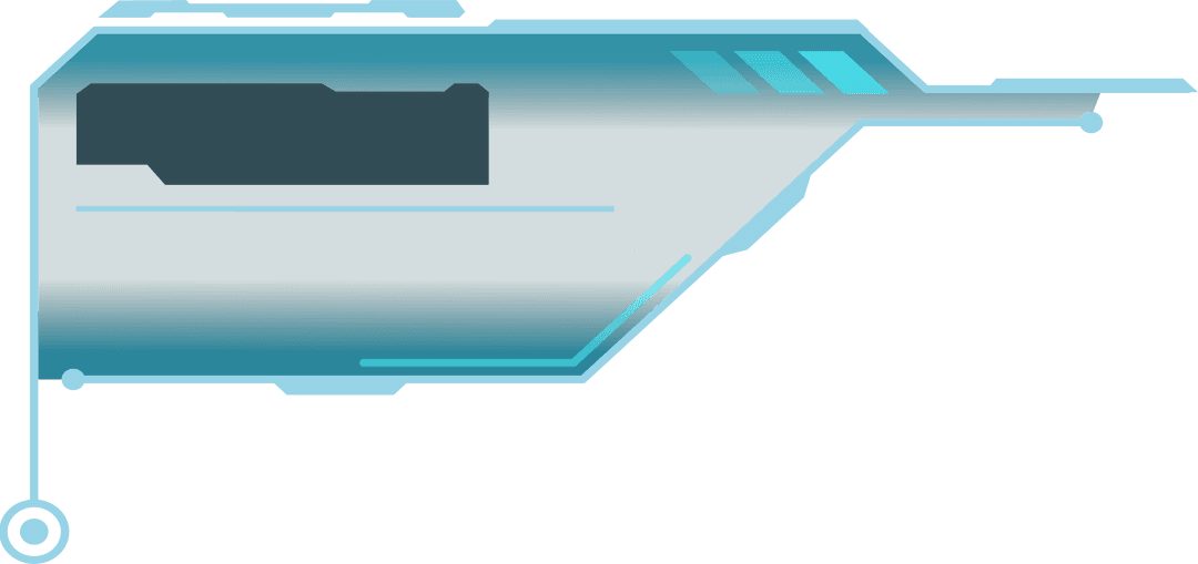 Floating Sci-Fi UI Panel on Transparent Background