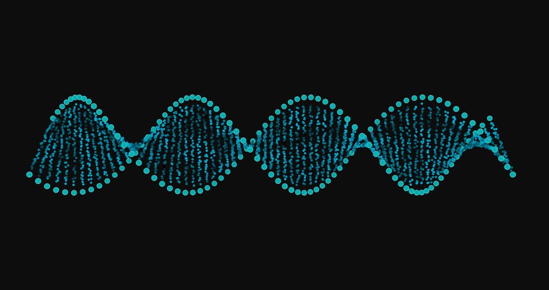 Abstract DNA Structure Against Black Background