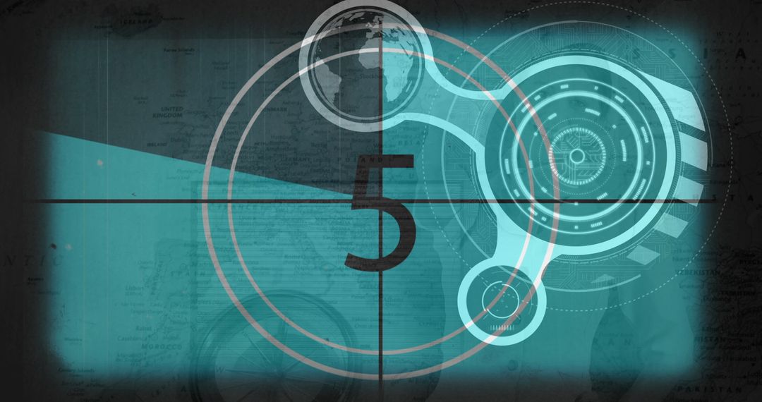 Retro Futuristic Countdown Overlay with Digital Interface