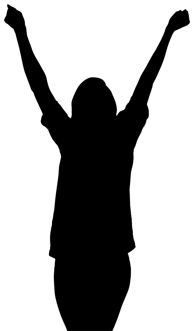 Transparent Silhouette of Woman in Dynamic Pose