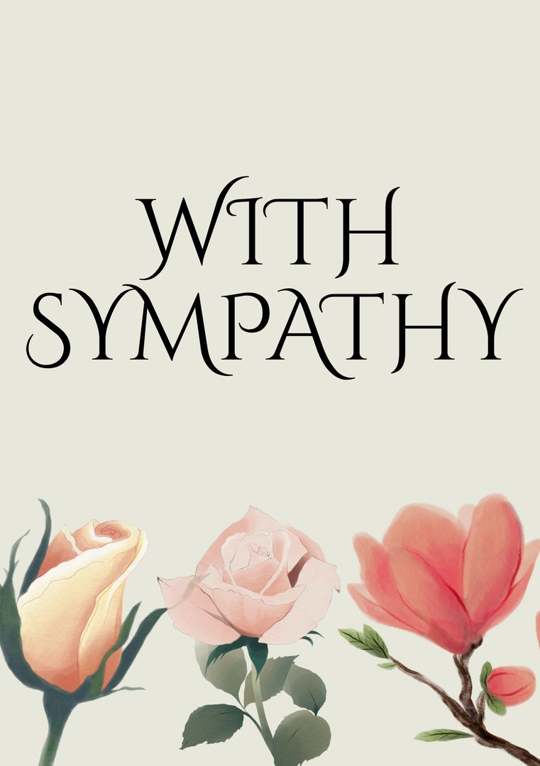 Sympathy Card with Delicate Roses and Calming Message
