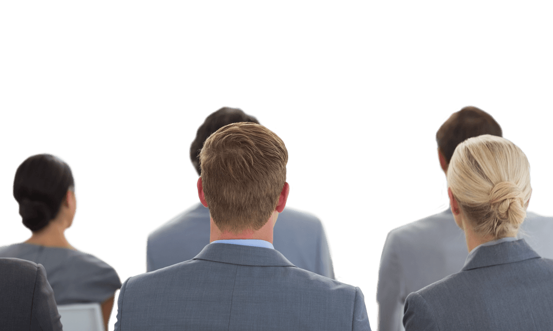 Transparent Businessteam Back View in Conference Meeting