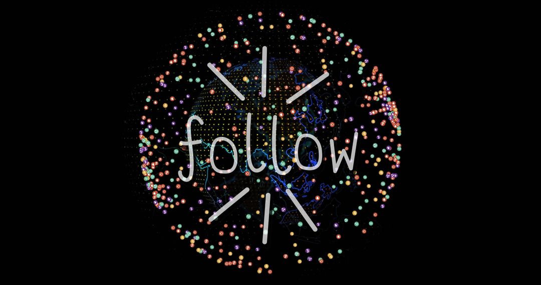 Digital Network with Follow Text and High-Technology Vibes