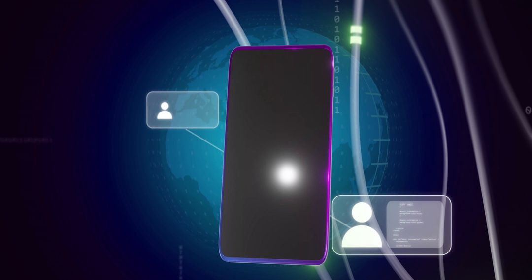 digital communication concept with smartphone and binary code - Free Images, Stock Photos and Pictures on Pikwizard.com