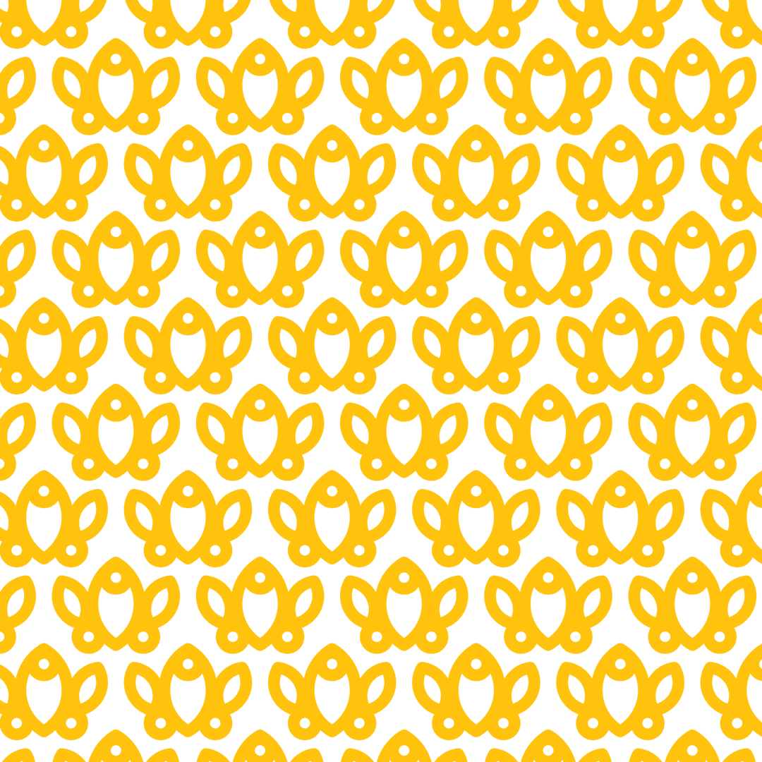 Seamless Yellow Floral Pattern on Transparent Background: Design Element