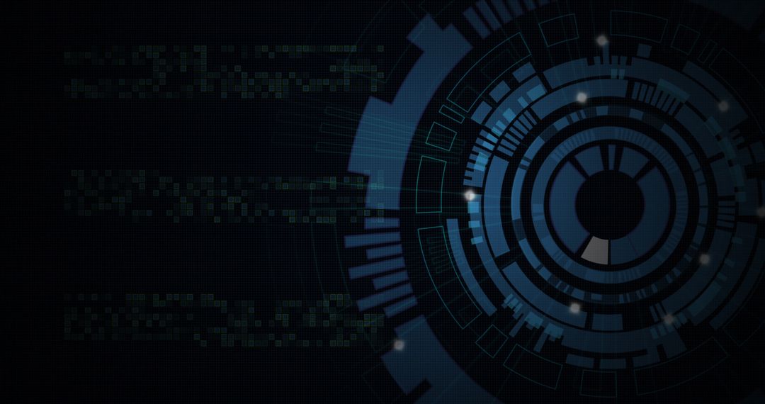 Digital Interface with Futuristic Elements and Light Spots