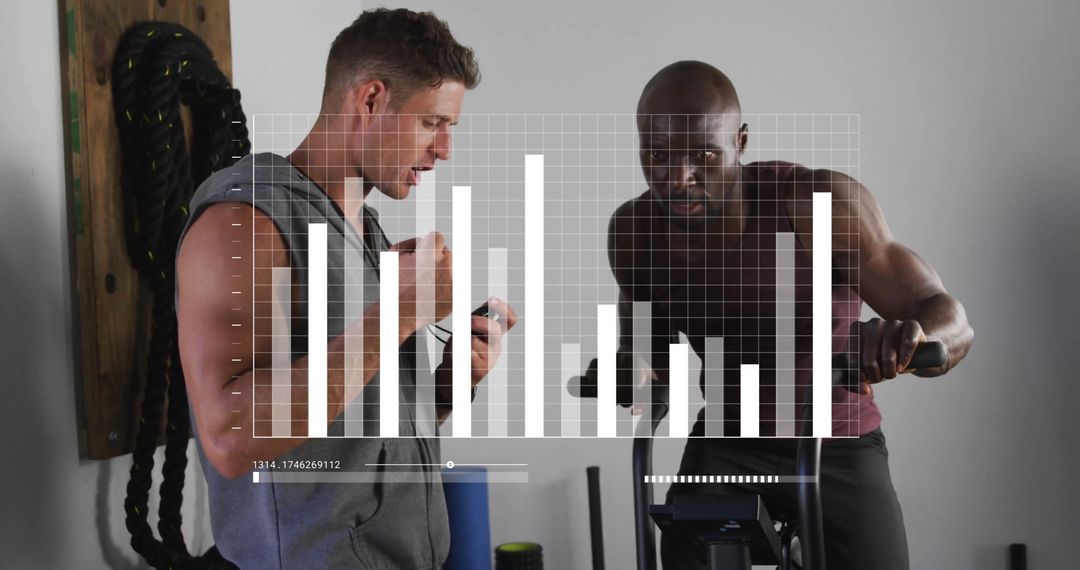 Trainer and Athlete Analyzing Fitness Data at Gym