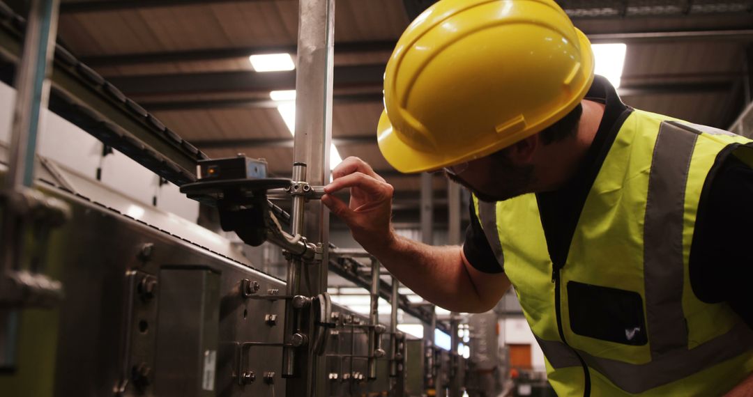 Industrial Technician Inspects Machinery in Factory - Free Images, Stock Photos and Pictures on Pikwizard.com