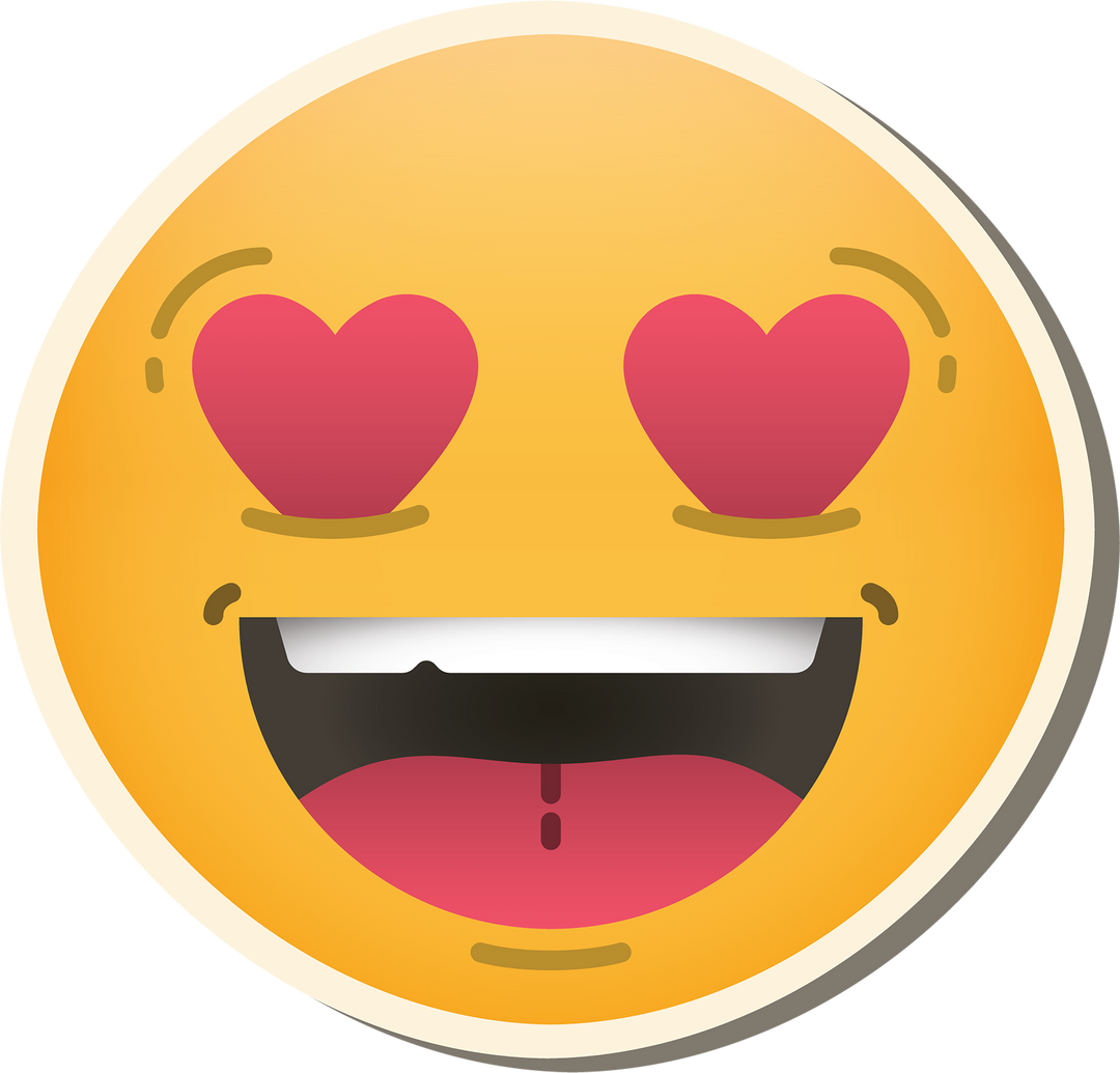 Heart-Eyes Smiling Emoji Transparent Icon in Love, Animated Digital Art - Download Free Stock Images Pikwizard.com