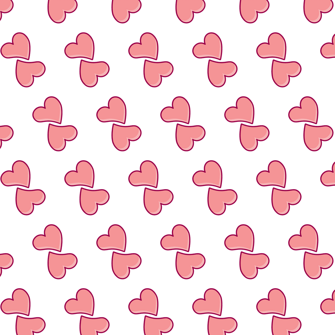 Red Heart Pattern on Transparent Background Loving Decorative Design