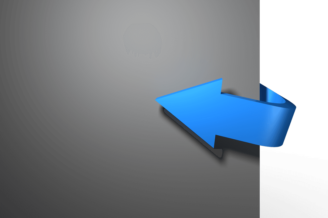 3D Blue Arrow Learning Around Glossy Transparent Corner Vector