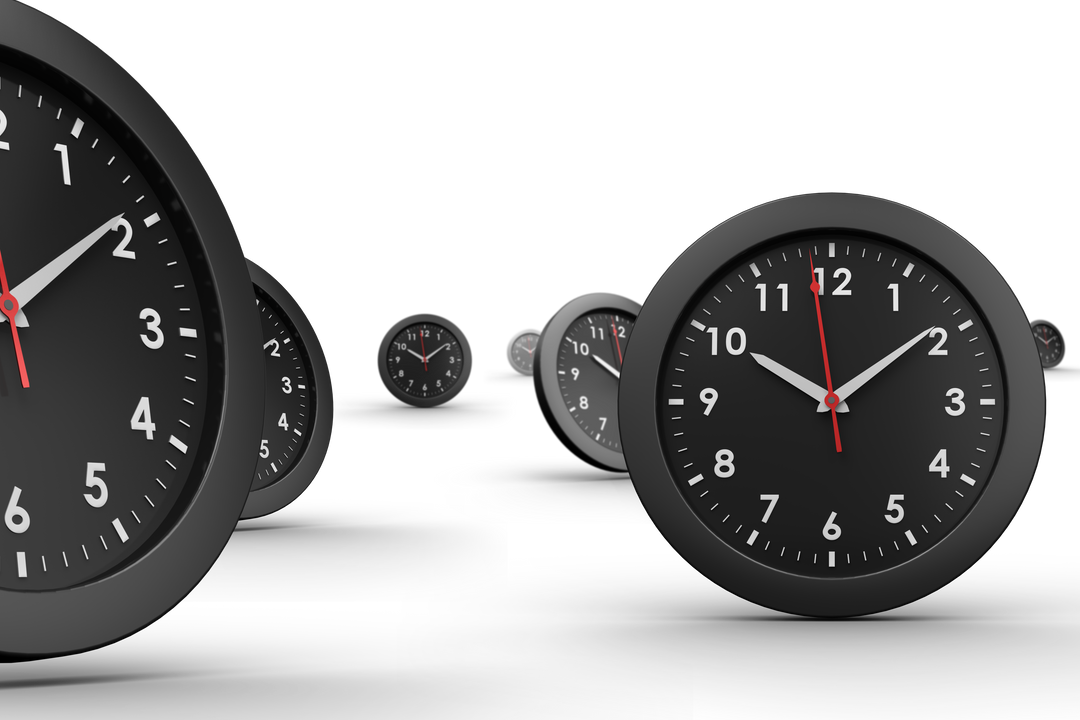 Black Clocks on Transparent Background for Time Concept Design - Download Free Stock Images Pikwizard.com