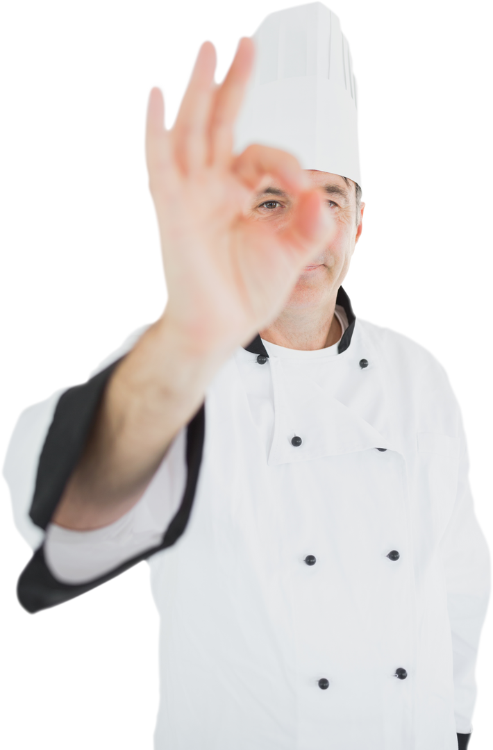 Transparent Chef Showing OK Sign in Uniform - Download Free Stock Images Pikwizard.com