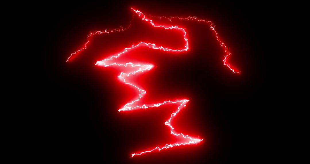 Vibrant Red Lightning Bolts on Black Background - Free Images, Stock Photos and Pictures on Pikwizard.com