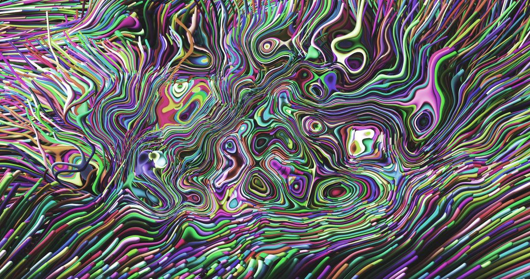 Vibrant Metallic Liquid Effect with Multicolored Flow