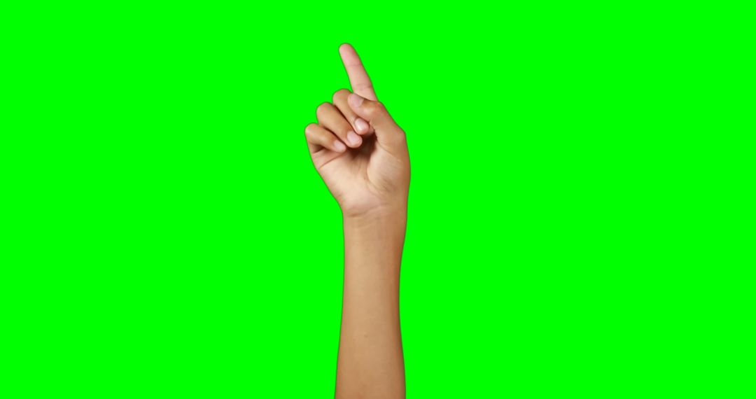 Hand Pointing Up Isolated on Green Background - Free Images, Stock Photos and Pictures on Pikwizard.com