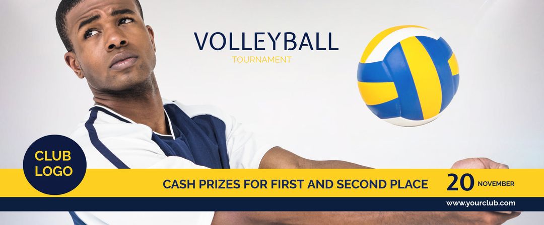 Competitive Volleyball Tournament Advertisement with Cash Prizes - Download Free Stock Templates Pikwizard.com