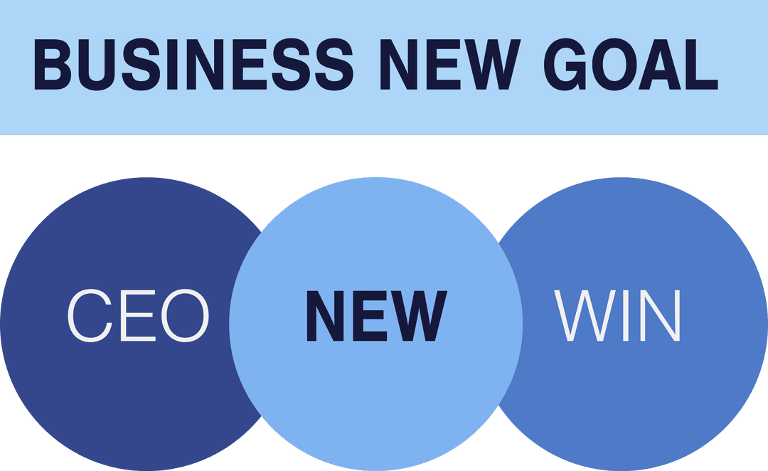 Transparent Business New Goal Vector Graphic on Circles