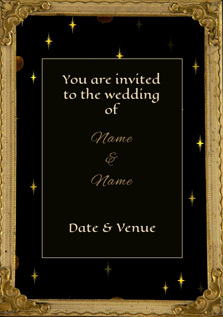 Elegant Wedding Invitation with Starry Night Sky Background - Download Free Stock Templates Pikwizard.com