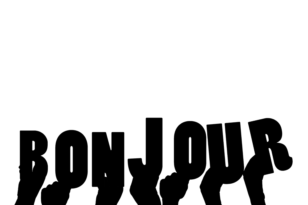 Hands Holding Greeting Text Bonjour Transparent Design