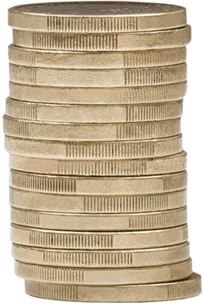 Transparent Stack of Silver Coins Isolated for Financial Concepts