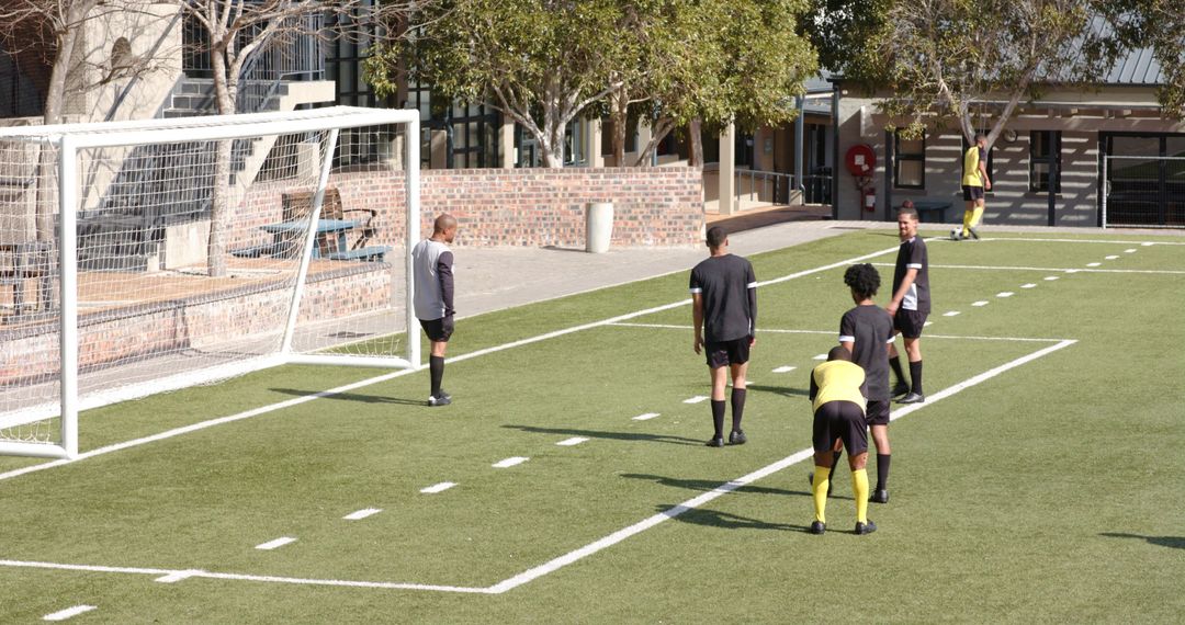 Teamwork and Strategies in Soccer Training Session