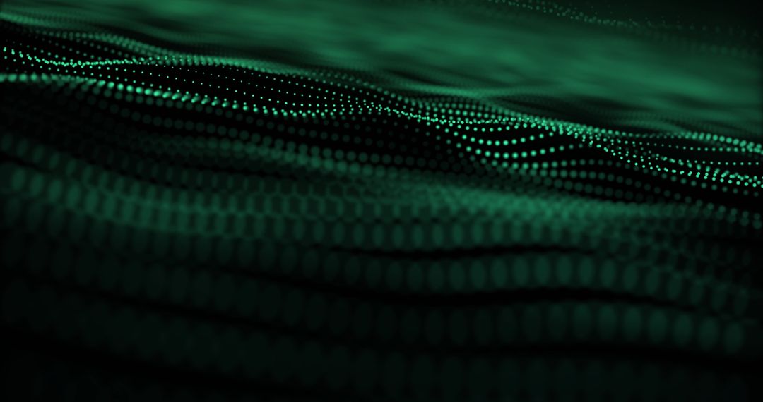 Abstract Green Mesh Light Waves in Dynamic Motion