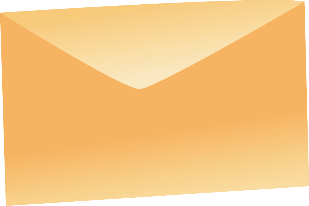 Digital Mail Envelope Icon on Transparent Background
