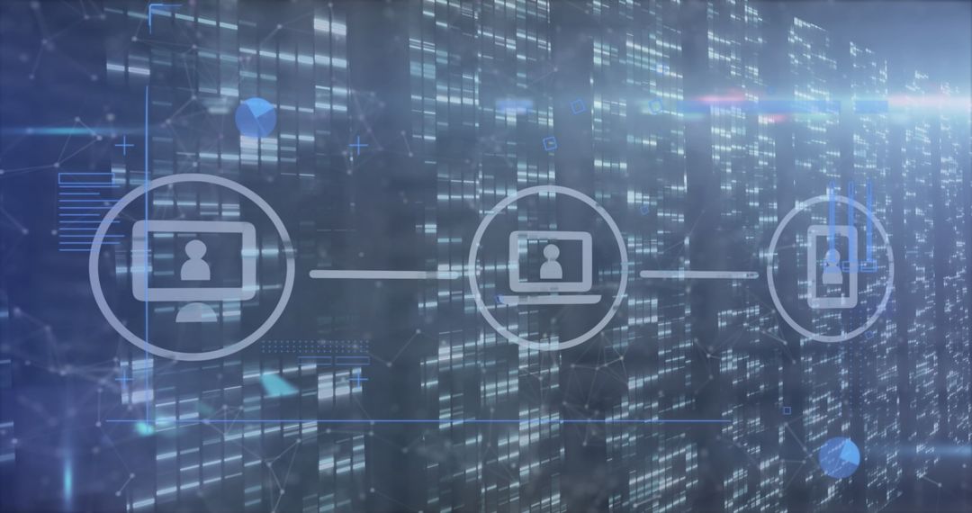 Financial Data Processing with Digital Interface Icons