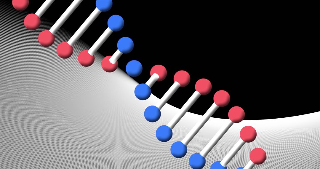 Abstract DNA Strand on Monochromatic Background