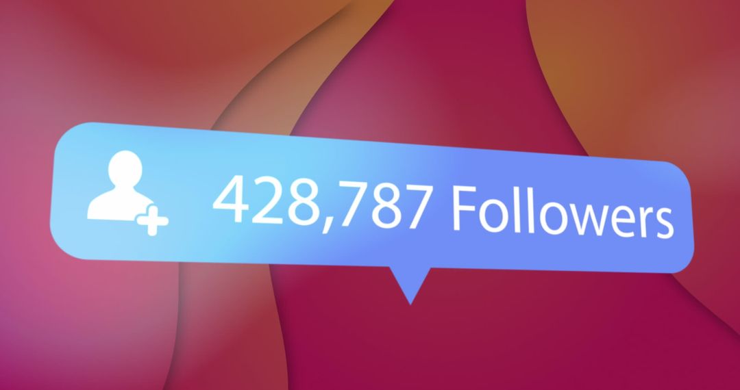 Growing Social Media Follower Count with Icon on Digital Background