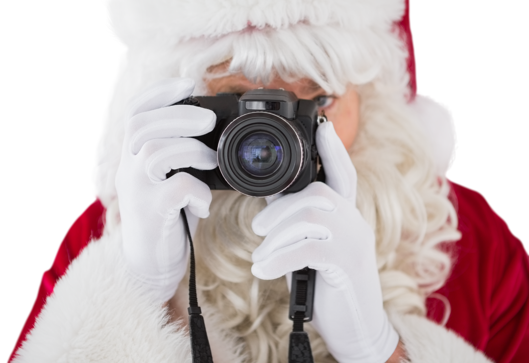 Transparent Portrait of Santa Claus Holding Camera - Download Free Stock Images Pikwizard.com