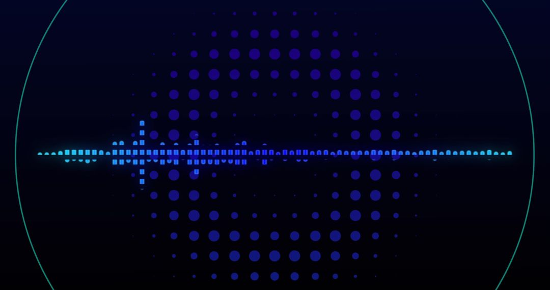 Abstract Digital Sound Wave on Blue Background