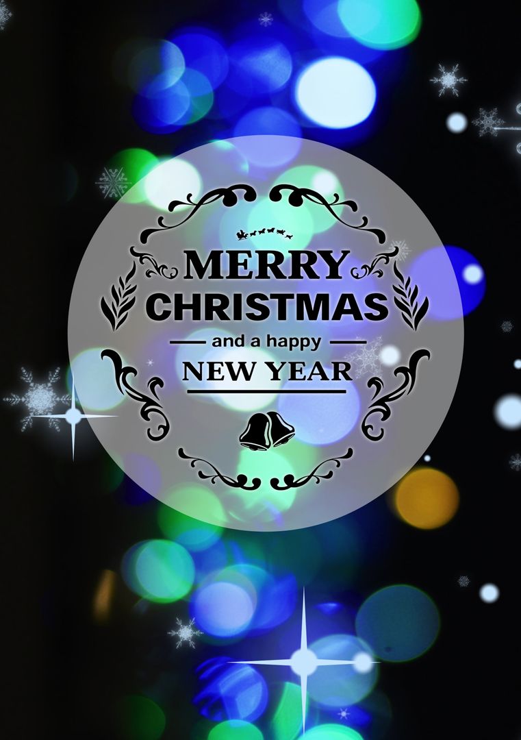 Festive Christmas and New Year Wishes with Colorful Lights