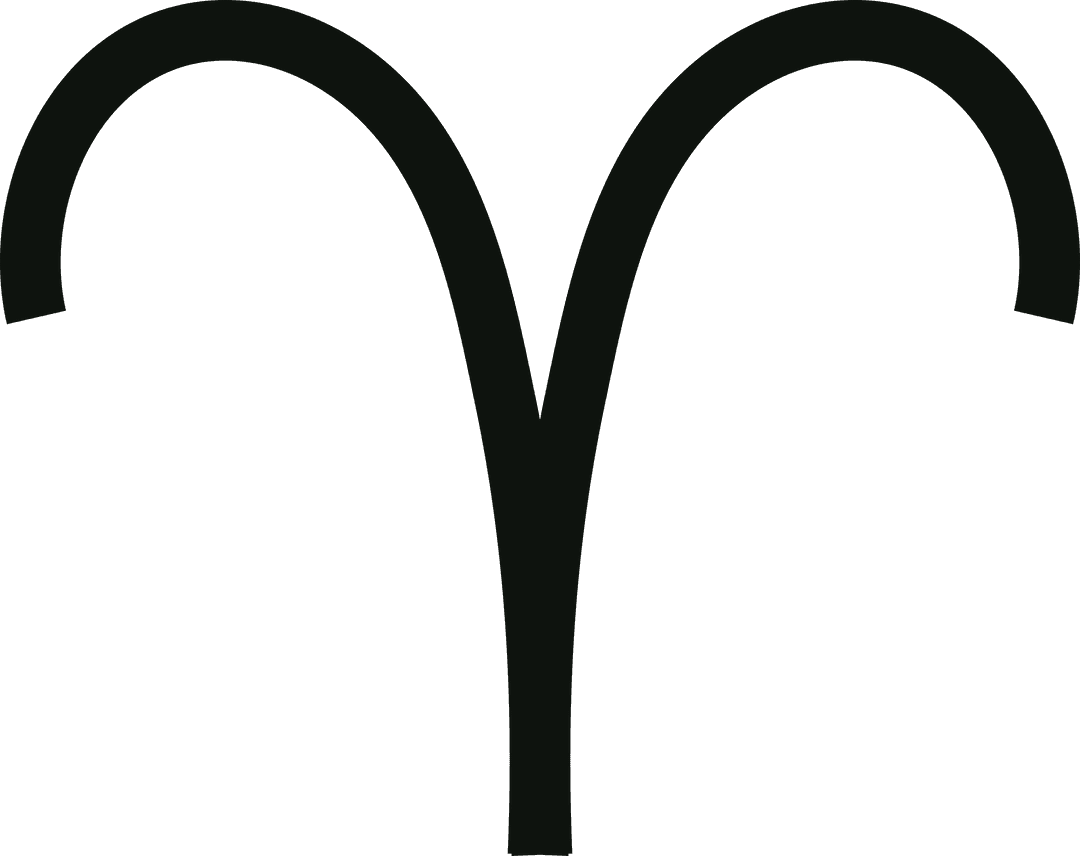 Transparent Aries Zodiac Sign Symbol on White Background