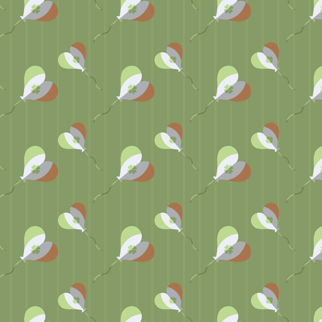 Seamless Heart Pattern with Earth Tones on Transparent Background