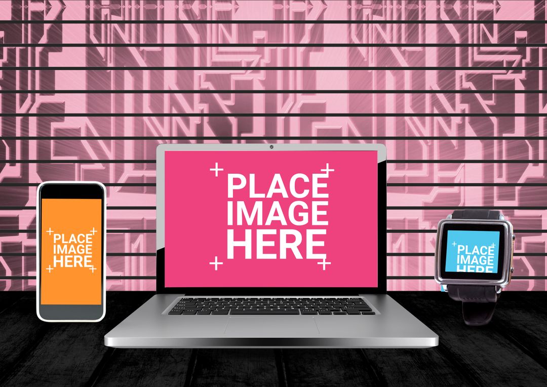 Digital Device Mockup with Vibrant Modern Background