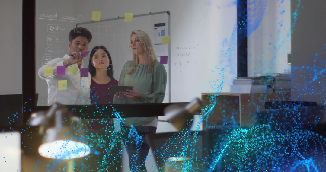 Business Team Collaborating with Modern Digital Solutions in Office