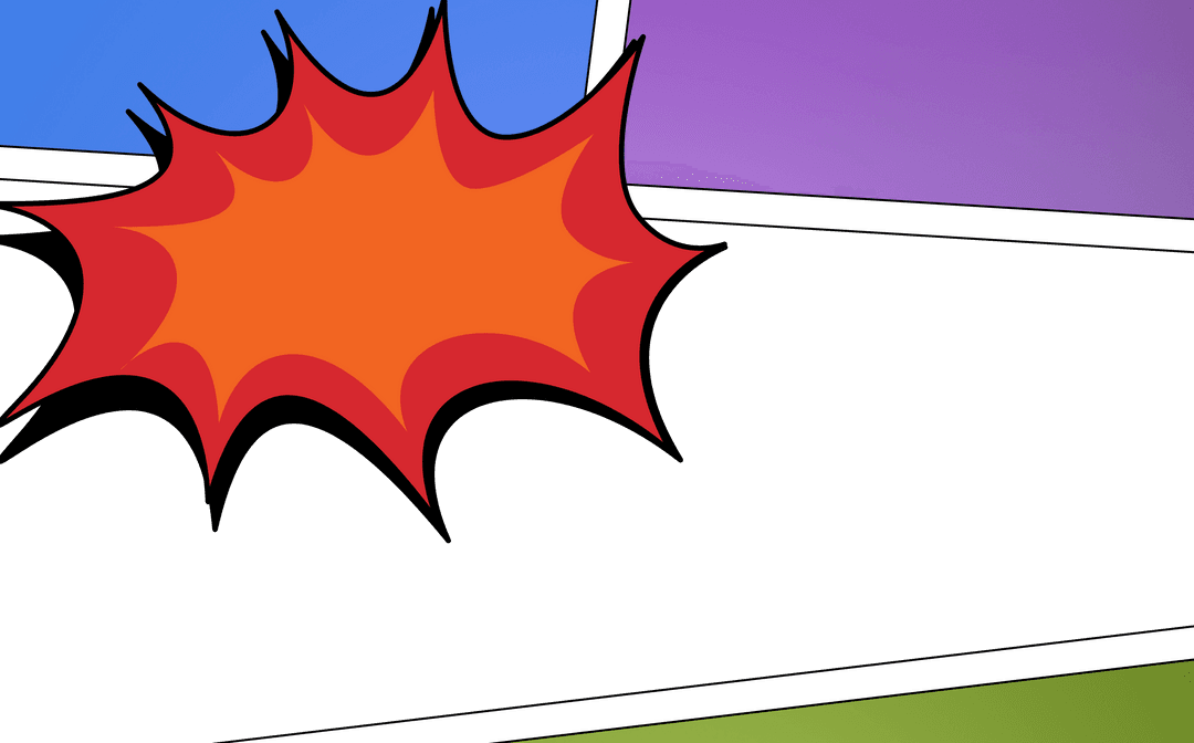 Colorful Comic Shapes with Dynamic Message on Transparent Background