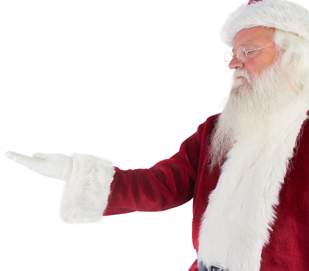 Transparent Santa Claus Holding Out Hand Wearing Red Suit and White Gloves - Download Free Stock Images Pikwizard.com