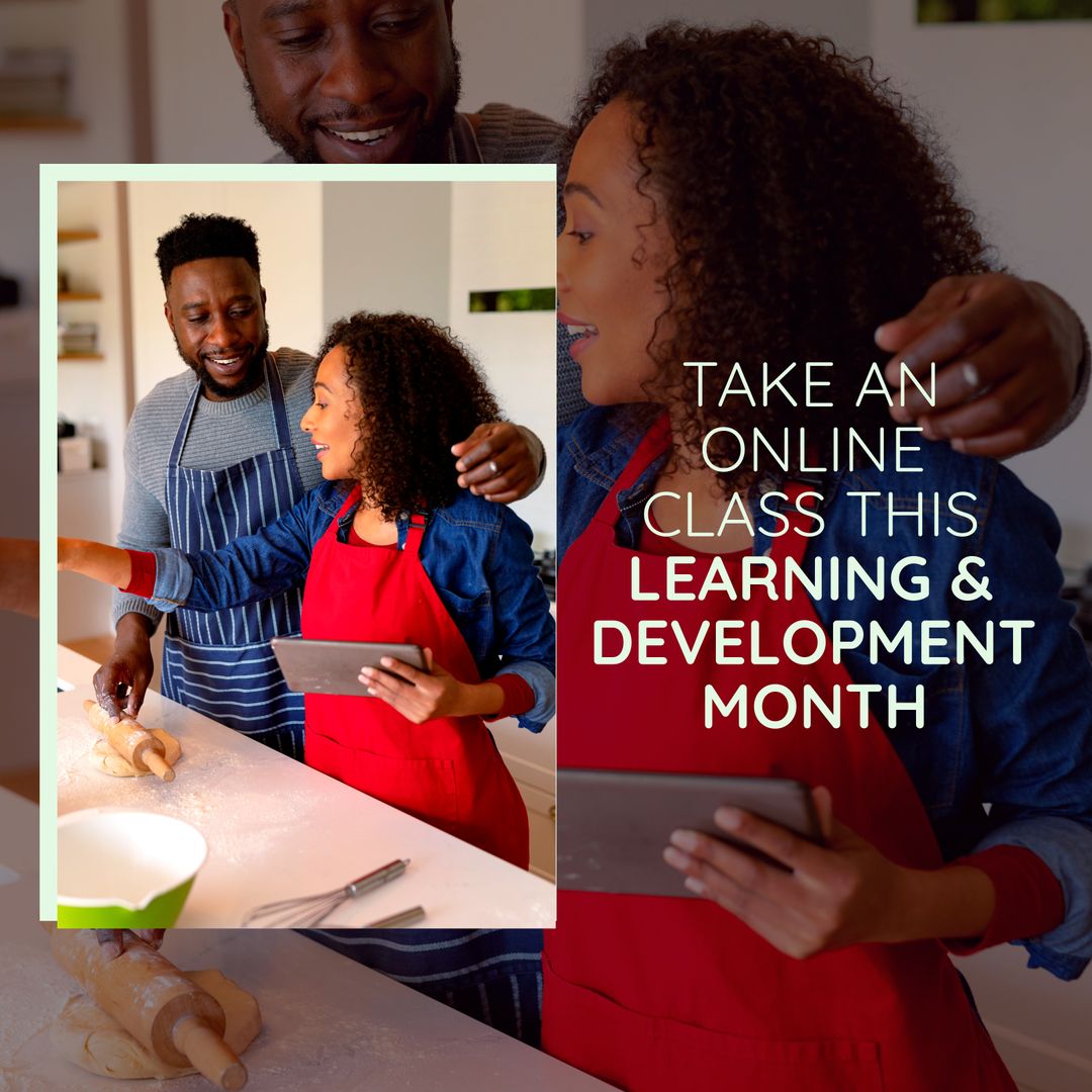 African American Couple Enhancing Skills through Online Cooking Class