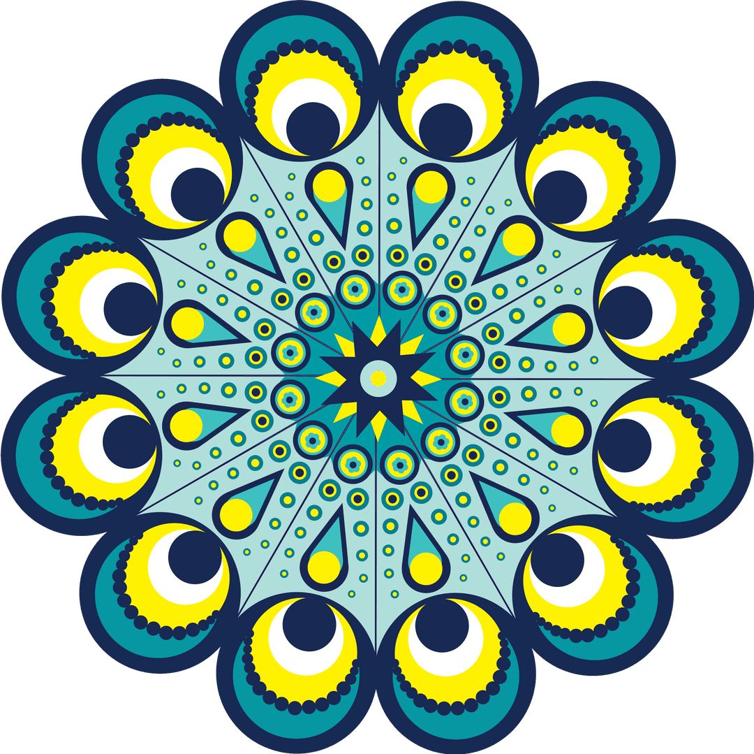 Colorful Abstract Shapes and Patterns on Transparent Background