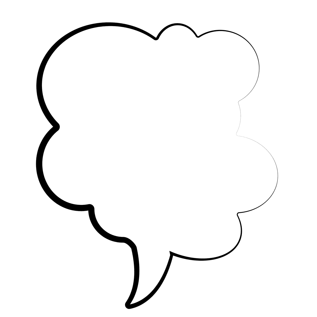 Blank Speech Bubble on Transparent Background for Digital Communication Design