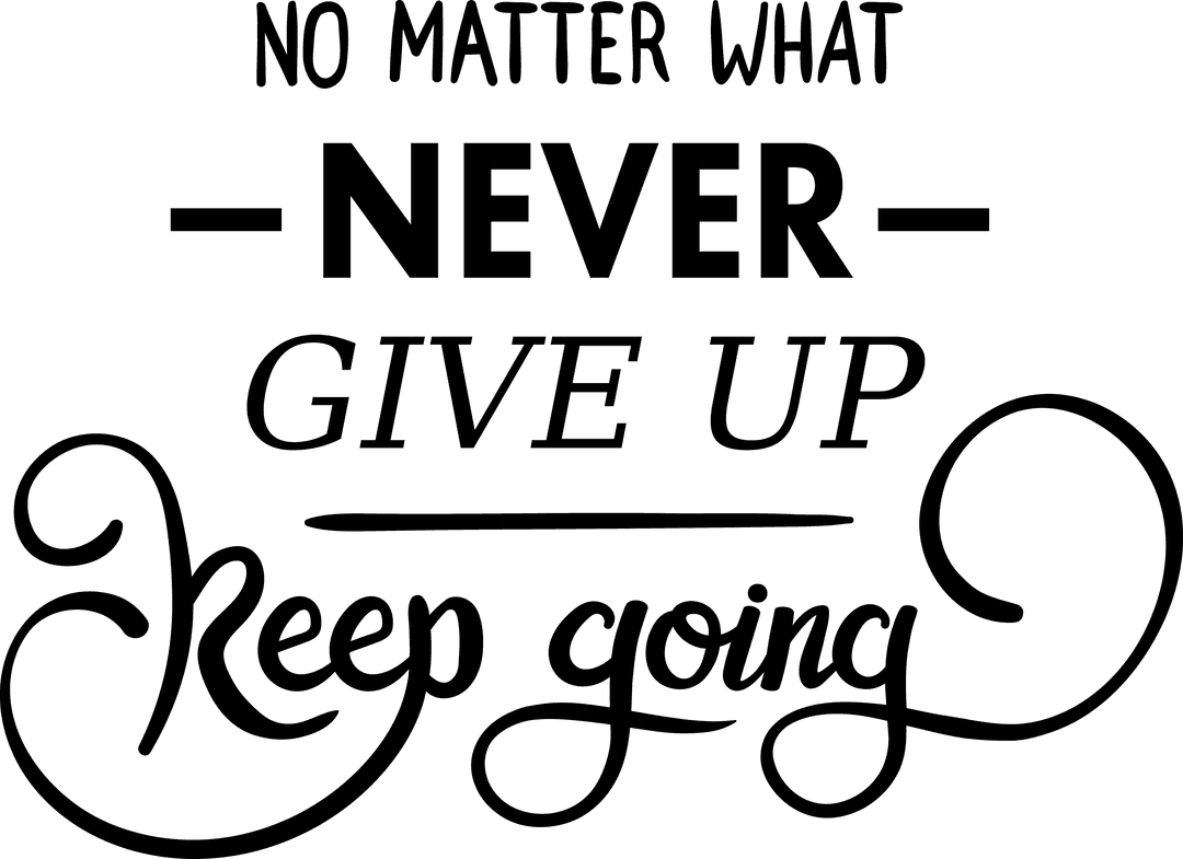 Inspirational Quote on Transparent Background for Motivational Display